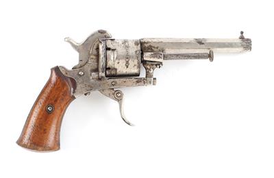 Revolver, unbekannter belgischer Hersteller mit Lefaucheux-Zündung, Kal.: 7,5 mm Lefaucheux, - Armi da caccia, competizione e collezionismo