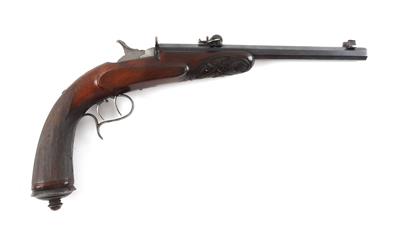 Scheibenpistole, unbekannter belgischer Hersteller, Kal.: .22 l. r., - Armi da caccia, competizione e collezionismo