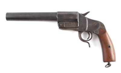 Leuchtpistole, J. G. Anschütz, Zella-Mehlis (J. G. A.), Mod:: Hebel, Kal.: 4, - Sporting and Vintage Guns