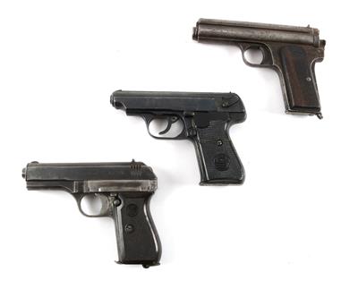 Konvolut aus drei Pistolen im Kal.: 7,65 mm, CZ - Mod.: 27, Frommer - Mod.: Stop und Sauer und Sohn - Mod.: 38, - Sporting and Vintage Guns