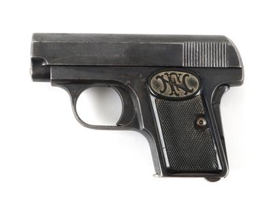 Konvolut aus Pistole, FN - Browning, Mod.: 1906 erste Ausführung, Kal.: 6,35 mm, und zwei Holstern, - Armi da caccia, competizione e collezionismo