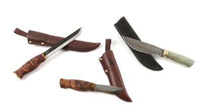 Konvolut aus Puukko, zwei Ahti und ein unbekannter Hersteller, - Jagd-, Sport- und Sammlerwaffen