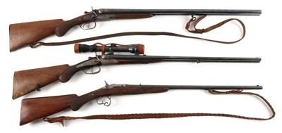 Konvolut aus einer belgischen Hahndoppelflinte, - Jagd-, Sport- und Sammlerwaffen