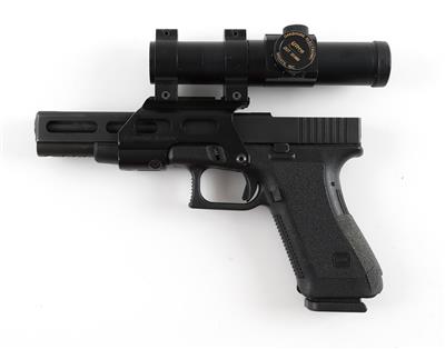 Pistole, Glock, Mod.: 17L Seidler Umbau mit Rotpunktoptik, Kal.: 9 mm Para, - Armi da caccia, competizione e collezionismo