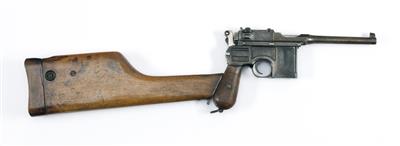 Pistole, Waffenfabrik Mauser - Oberndorf, Mod.: C96 M1912/1920 mit Anschlagkolben, Kal.: 7,63 mm Mauser, - Lovecké, sportovní a sběratelské zbraně