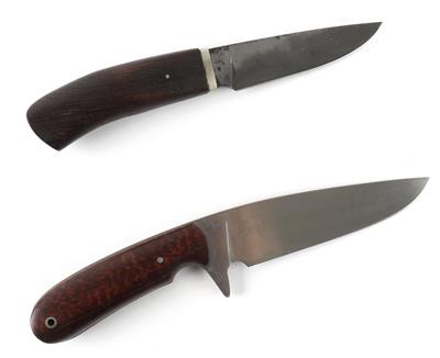 Konvolut aus zwei handgefertigten feststehenden Messern, - Sporting & Vintage Guns