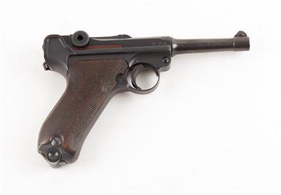 Pistole, Königlich-preußische Gewehrfabrik Erfurt, Mod.: P08 - 1914 bis 1918 - Königlich Sächsisches 1. Leib-Grenadier-Regiment Nr. 100, Kal.: 9 mm Para, - Jagd-, Sport-, & Sammlerwaffen