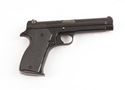 Pistole, Societe Alsacienne de Construction Mecanique (S. A. C. M), Mod.: 1935 A (später als "Pistole 625 (f)" oder Petter-Pistole), Kal.: 7,65 mm lang, - Jagd-, Sport-, & Sammlerwaffen