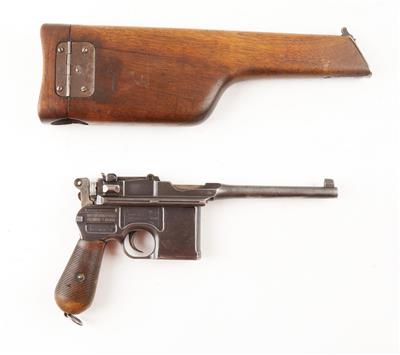 Pistole, Waffenfabrik Mauser - Oberndorf, Mod.: C96 mit Anschlagschaft, Kal.: 7,63 mm Mauser, - Jagd-, Sport-, & Sammlerwaffen