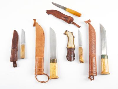 Konvolut aus 5 nordischen Messern, - Jagd-, Sport-, & Sammlerwaffen