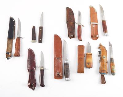 Konvolut aus 8 feststehenden Messern, - Armi da caccia, competizione e collezionismo