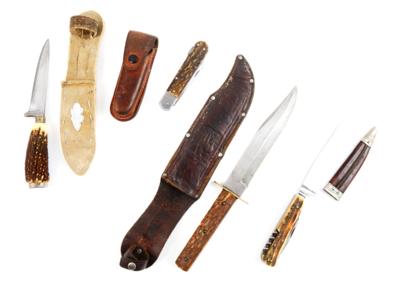 Konvolut aus vier jagdlichen Messern, - Armi da caccia, competizione e collezionismo