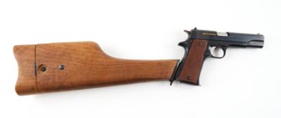 Pistole, Star, Mod.: MB - Klon 1911 mit Anschlagschaft und zweitem Magazin für 16 Schuß, Kal.: 9 mm Para, - Jagd-, Sport- und Sammlerwaffen