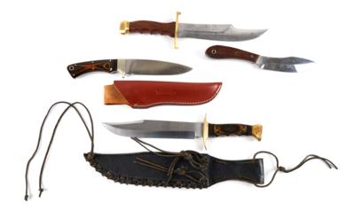 Konvolut aus 4 feststehenden Messern: - Armi da caccia, competizione e collezionismo