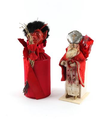 Konvolut Candy-Container - Krampus und Nikolo, um 1920, - Hračky