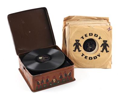 Bing PIGMYPHONE mit 16 Stk. Schellack Schallplatten, um 1930, - Spielzeug