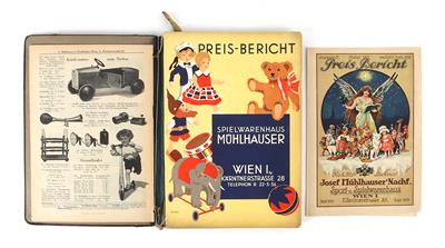 Spielwaren Katalog von 1931/32 und Erweiterung 1933/34 der Firma Josef Mühlhauser Wien 1 Kärnterstrasse 28. - Spielzeug