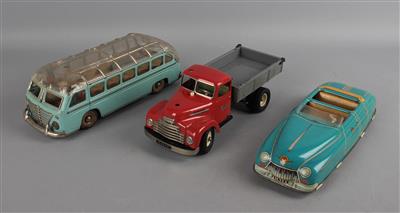 3 Stk. Automodelle, um 1955. - Toys