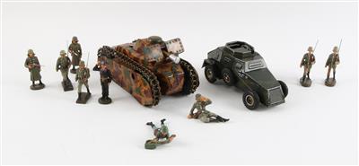 Elastolin Lineol Militär Figuren um 1930, - Spielzeug