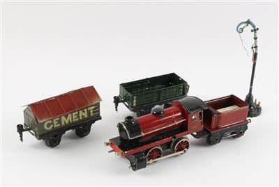 Märklin Spur 0 Frühes Zeichen! Dampflok 970 Rot mit Tender, - Toys