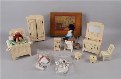 Puppen Schlafzimmer um 1920, - Toys