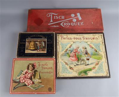 Konvolut Spiele, um 1900, 5 Stück: - Toys