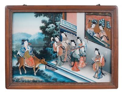 Paar Hinterglasbilder - Asiatische Kunst