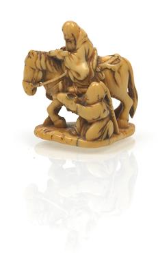 An ivory netsuke of Choryo and Kosekiko - Asian art