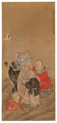 A painting in the style of Gu Jianlong (1606-?)China, late Qing dynasty - Asian art