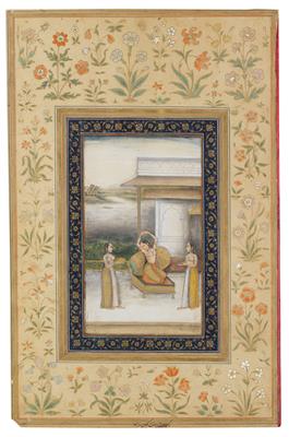 A leaf from an album: Ragini Saindhavi. India, Mughal, Delhi or Oudh, 2nd half of the 18th cent. - Arte asiatica