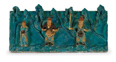 Sancai glasiertes Keramikrelief, China, Ming Dynastie - Asiatische Kunst