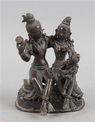 Shiva, Parvati und Ganesha, - Starožitnosti