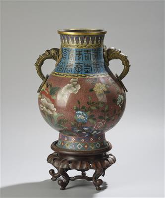 Cloisonné Vase, China, Jiaqing/Daoguang Periode, - Asiatische Kunst