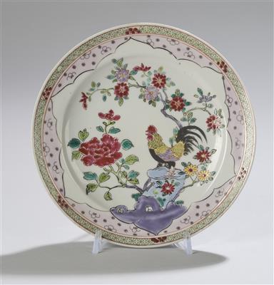 Famille rose Teller, China, Qing Dynastie, - Asiatische Kunst