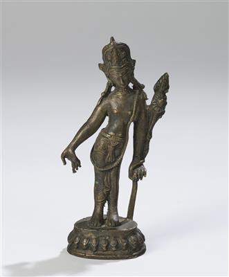 Bronzefigur des Padmapani, Nepal, 20. Jh., - Asiatische Kunst