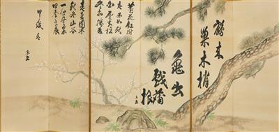 Byobu (Stellschirm), sechsteilig, China (?), - Asijské umění