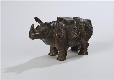 Nashorn-Weihrauchbrenner, China, 2. Hälfte 20. Jh., - Asian Art