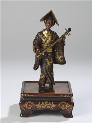 Straßenmusikantin (torioi), signiert Miyao, Japan, Meiji Zeit, - Asiatische Kunst