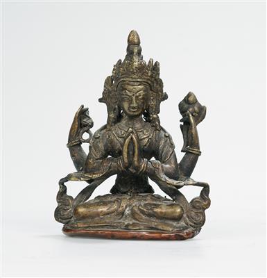 Vieramiger Avalokteshvara, Tibet, 18./19. Jh., - Arte Asiatica
