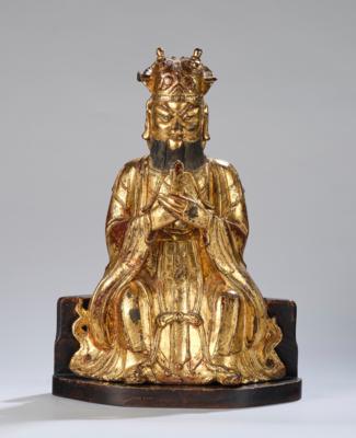Lackvergoldete Bronzefigur eines Offiziellen, China, Ming Dynastie, 16./17. Jh., - Asian Art
