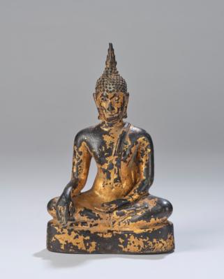 Sitzender Buddha, Thailand, 18. Jh., - Asiatische Kunst