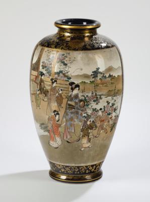 Satsuma Vase, Japan, Meiji Zeit, signiert Bankozan, - Asiatische Kunst