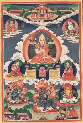 Thangka des Tsongkhapa, Tibet, 20. Jh., - Asijské umění