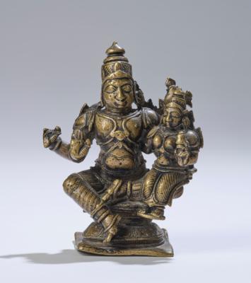 Bronzefigur des Umamaheshvara, Südindien, ca. 17. Jh., - Asian Art