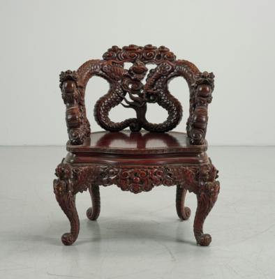 Drachen-Armlehnstuhl, China, späte Qing Dynastie, - Asiatische Kunst