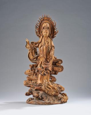 Guanyin auf Drache, China, 19. Jh., - Asiatische Kunst