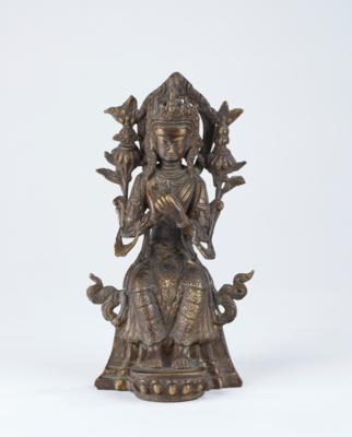 Bronzefigur des Maitreya, Tibet, 19. Jh., - Asijské umění