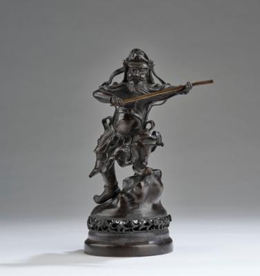 Bronzefigur eines Kriegers, Japan, Meiji Periode, - Asian Art