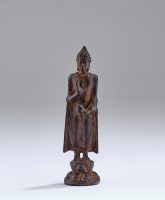 Kleine Bronzefigur des Buddha, Thailand, 13./14. Jh., - Asian Art