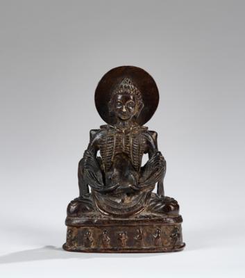 Bronzefigur des asketischen Buddha, Tibet, 19. Jh., - Arte Asiatica